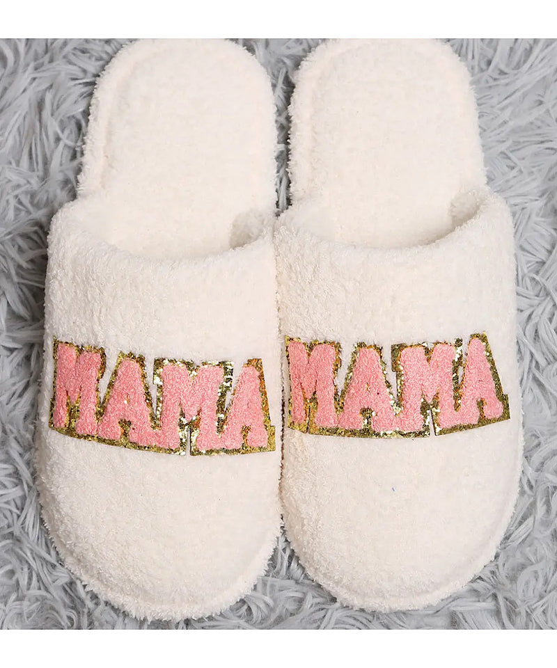 MAMA Chenille Patched Home Slippers