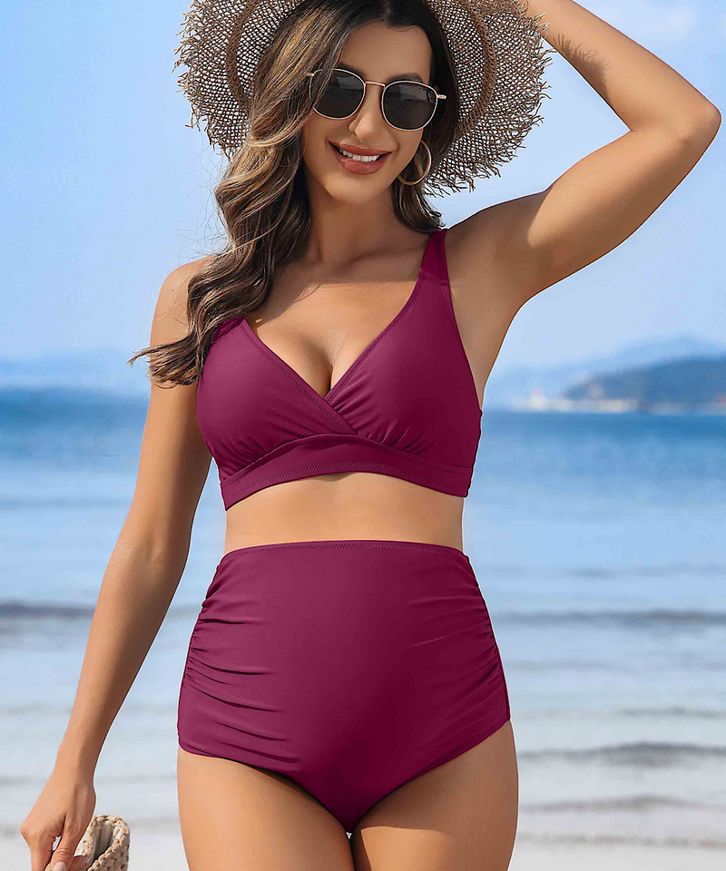 The Karly Maternity + Nursing Bikini Set (Fuscia)