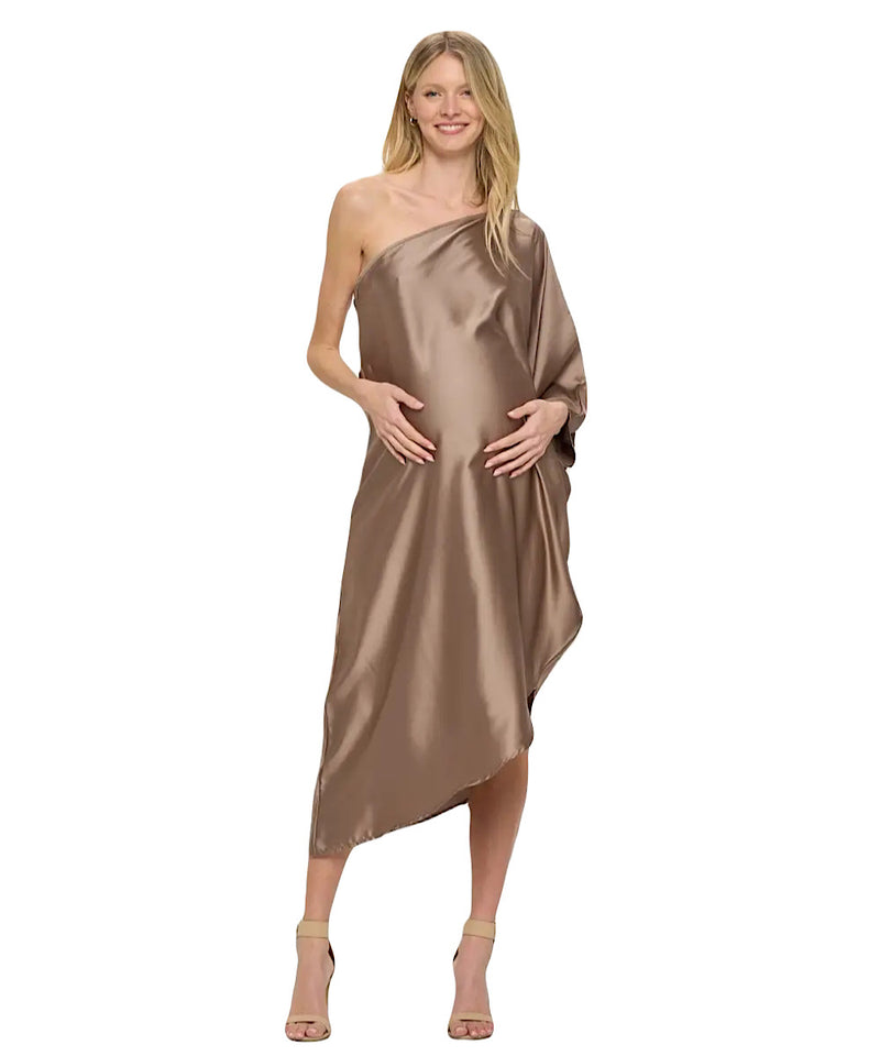 The Allegra Satin One-Shoulder Dress