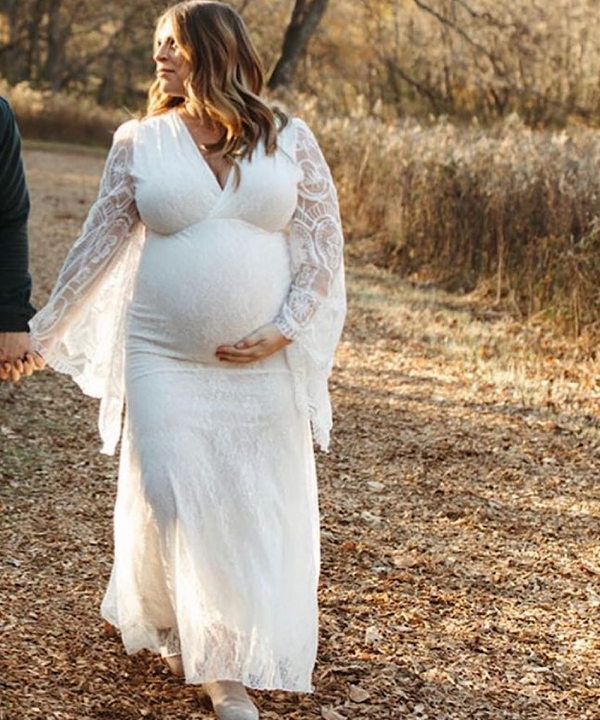 The Georgia Boho Sleeve Lace Maternity Gown