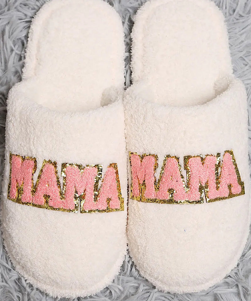 MAMA Chenille Patched Home Slippers