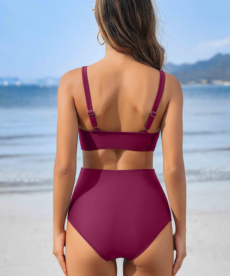 The Karly Maternity + Nursing Bikini Set (Fuscia)