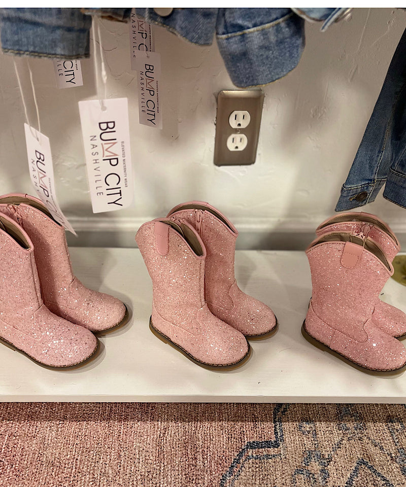 Pink Sequin Nashville Boots
