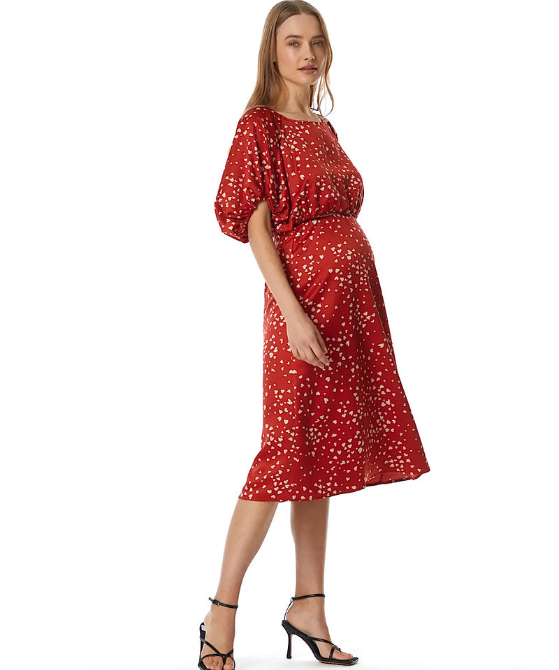 The Mila Balloon Sleeve Top (Red)