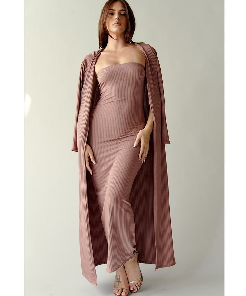 The Bodycon Dress & Duster Set (3 Colors)