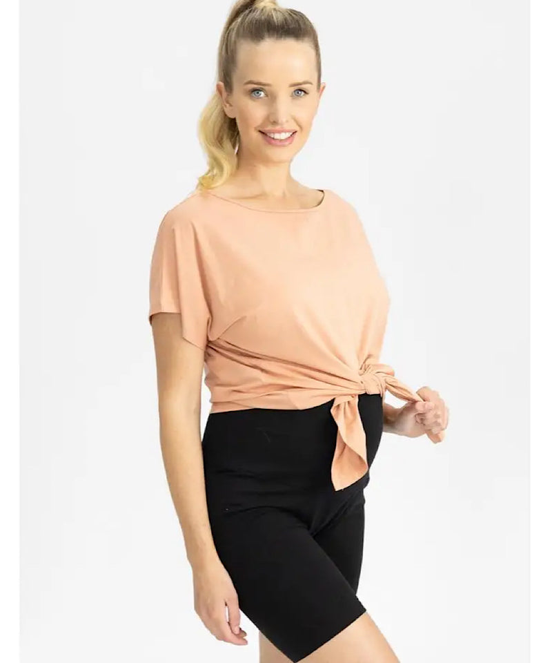 The Tie-Front Tee (Peach)