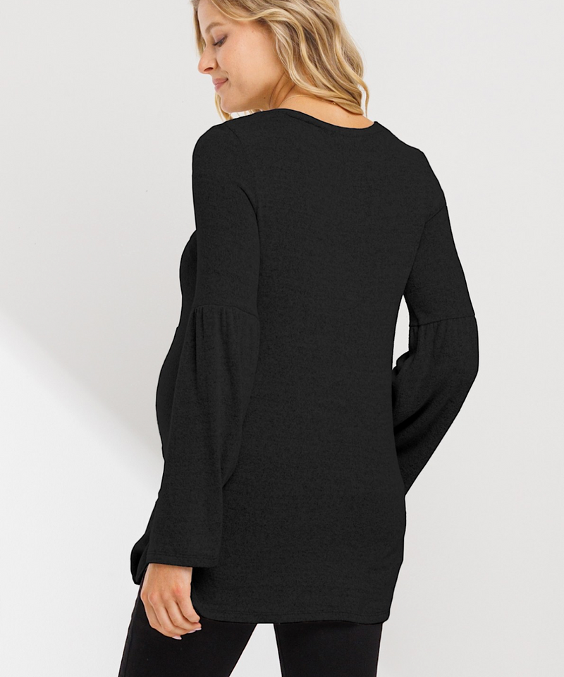 The Bell Long Sleeved Top (Black)