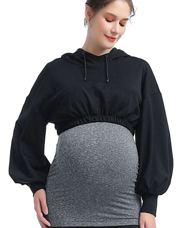 The Active Cropped Maternity/Nursing Hoodie + Belly Band