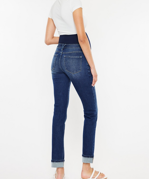 The Straight Fit Full Band Cuff Jean (Dark Denim)