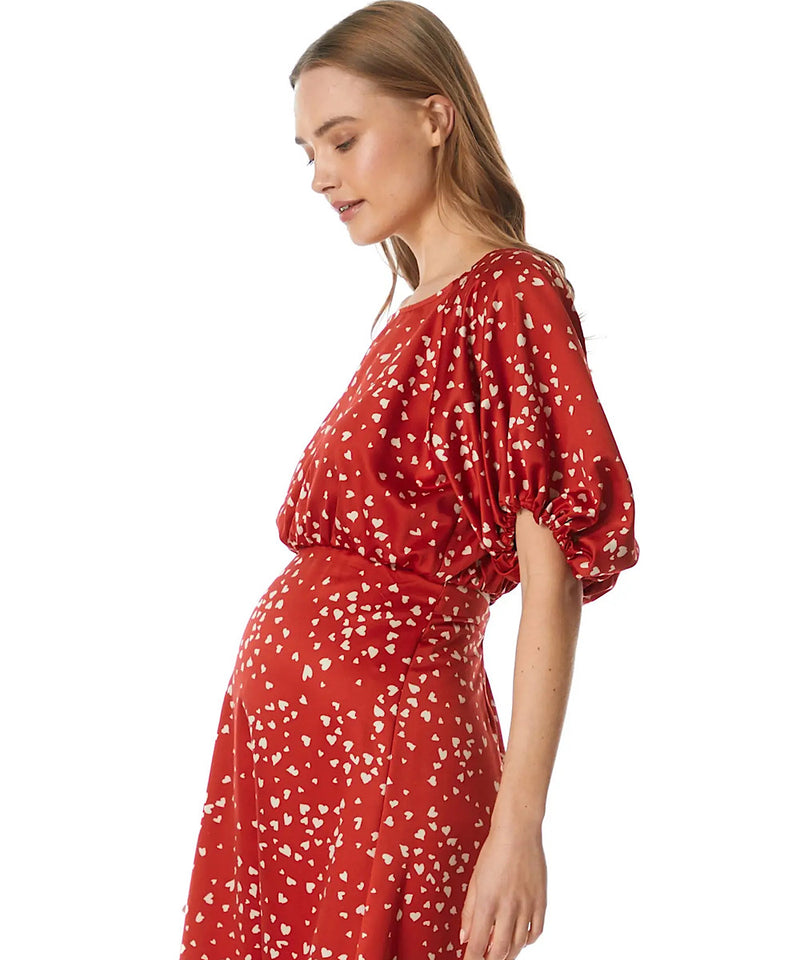 The Mila Balloon Sleeve Top (Red)