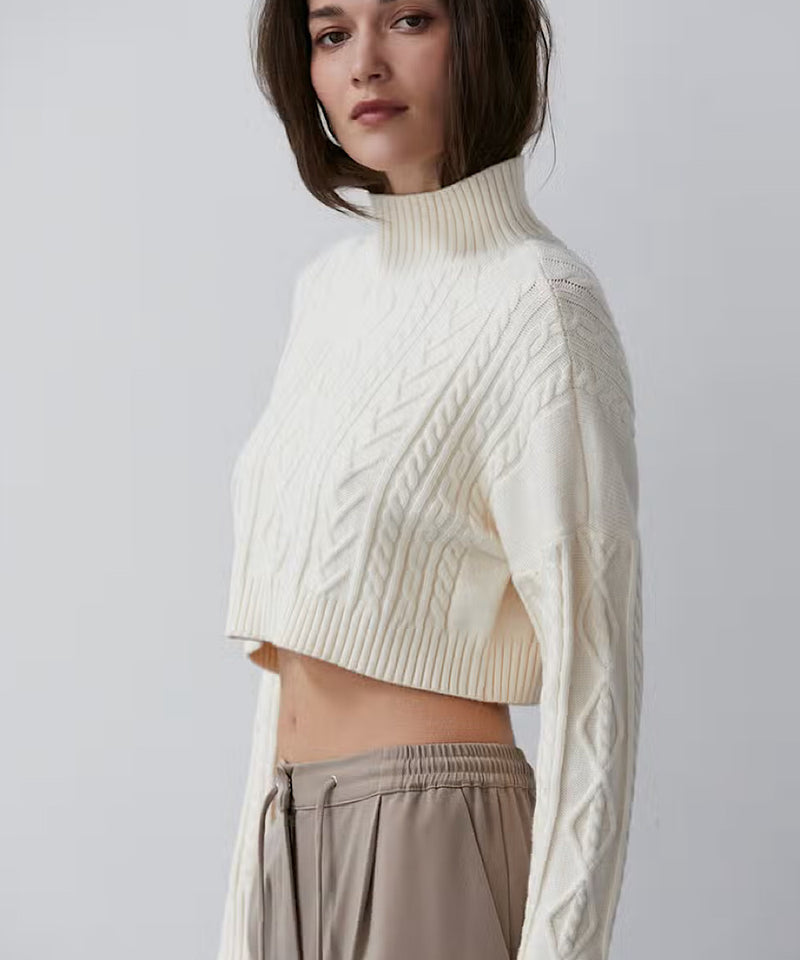 The Ralphie Cable Knit Crop Sweater