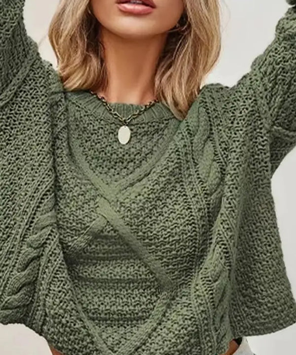 The Ali Cable Knit Long Sleeve Crop