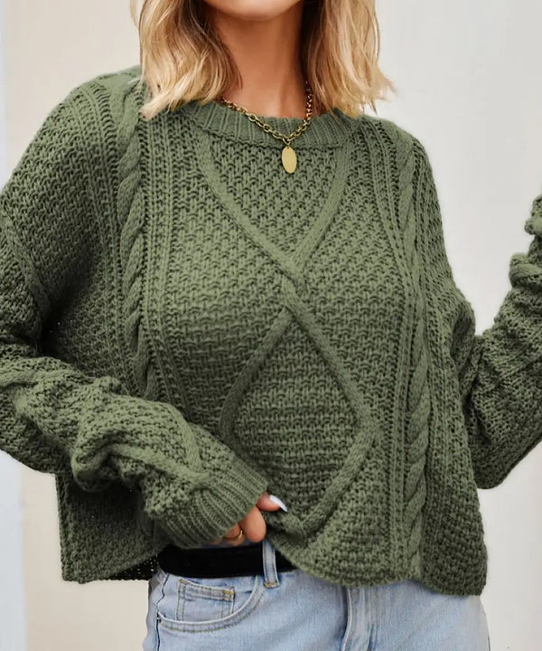 The Ali Cable Knit Long Sleeve Crop