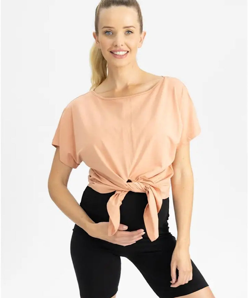 The Tie-Front Tee (Peach)