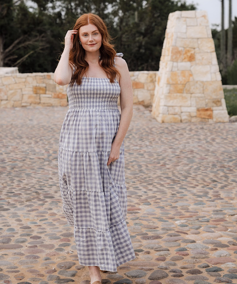 The Lexi Gingham Maternity/Nursing Maxi Dress