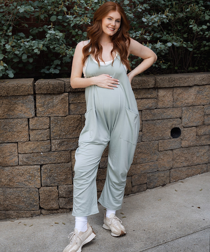 The Daily Mama Jumpsuit (Sage)