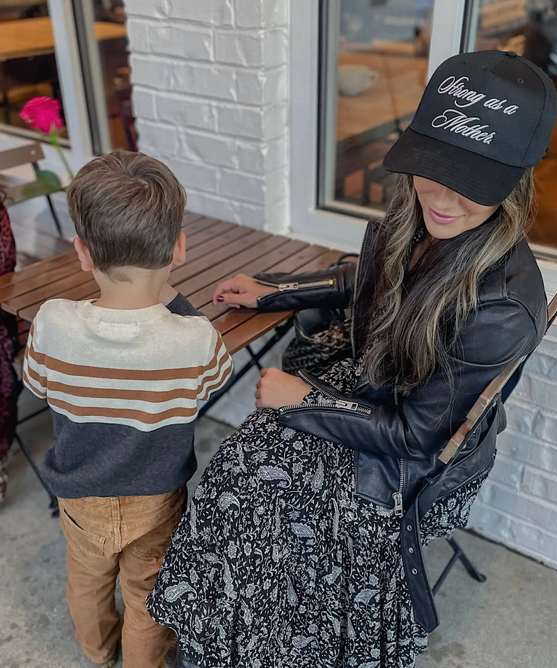The Strong As A Mother Canvas Hat - Black