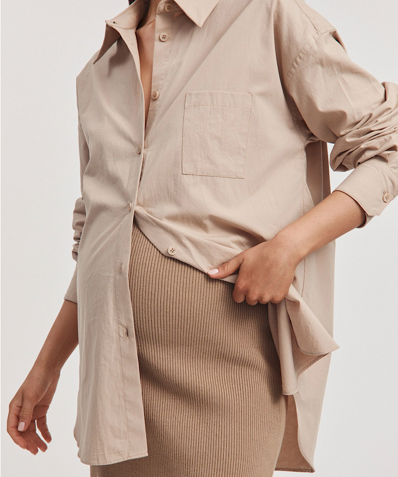 The Cotton Poplin Shirt (Light Mocha)