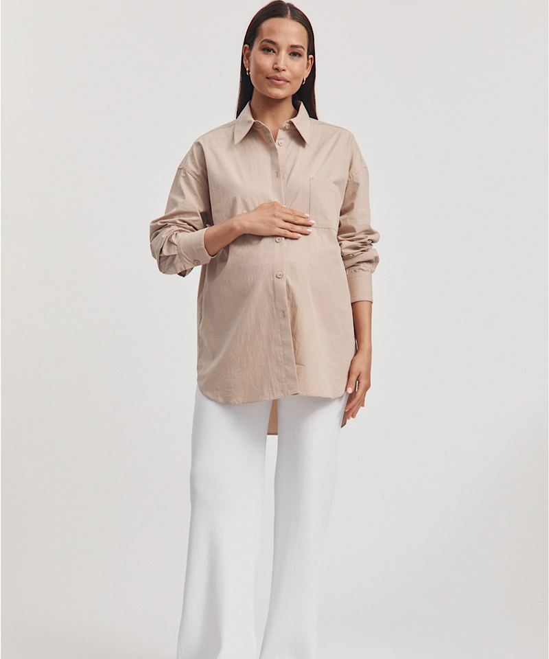 The Cotton Poplin Shirt (Light Mocha)