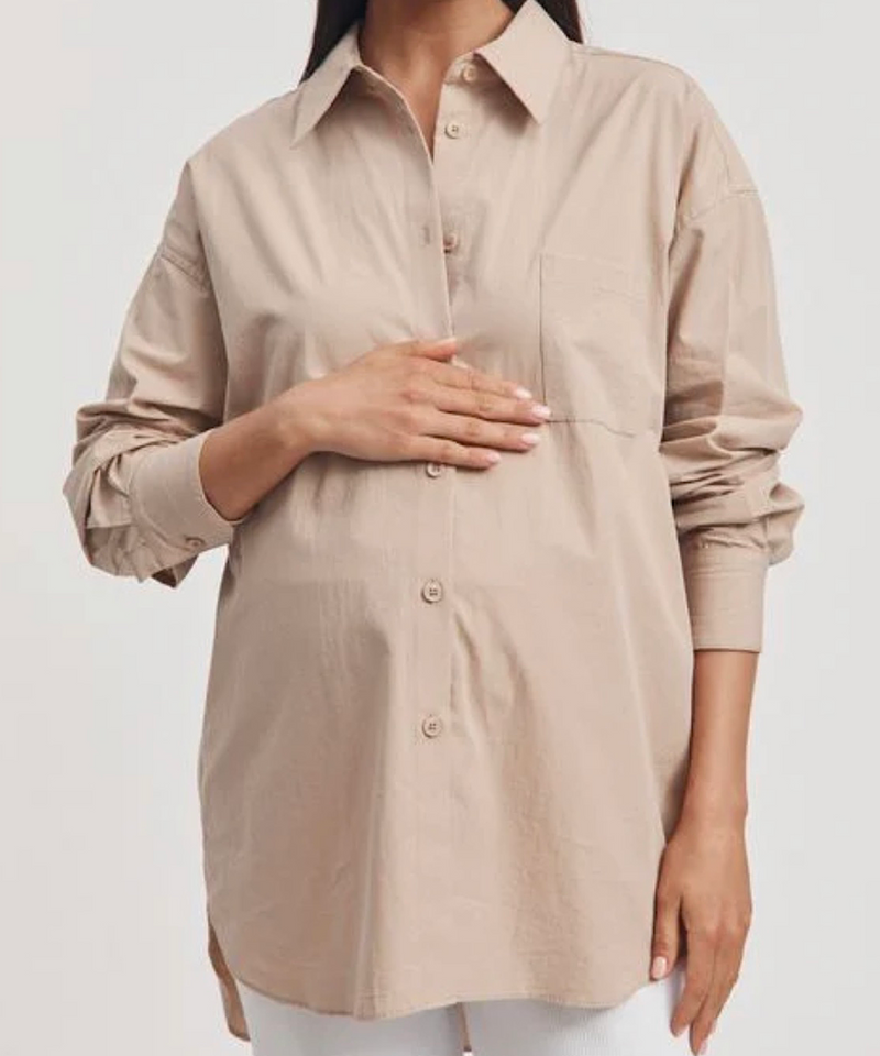 The Cotton Poplin Shirt (Light Mocha)