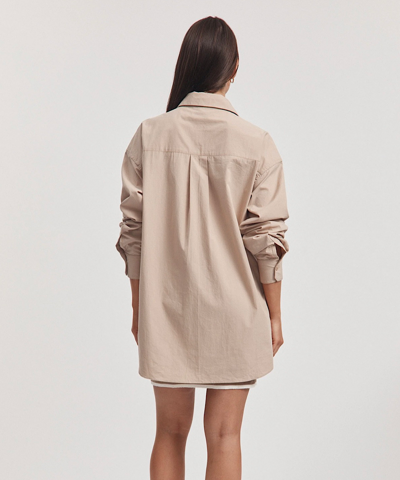 The Cotton Poplin Shirt (Light Mocha)