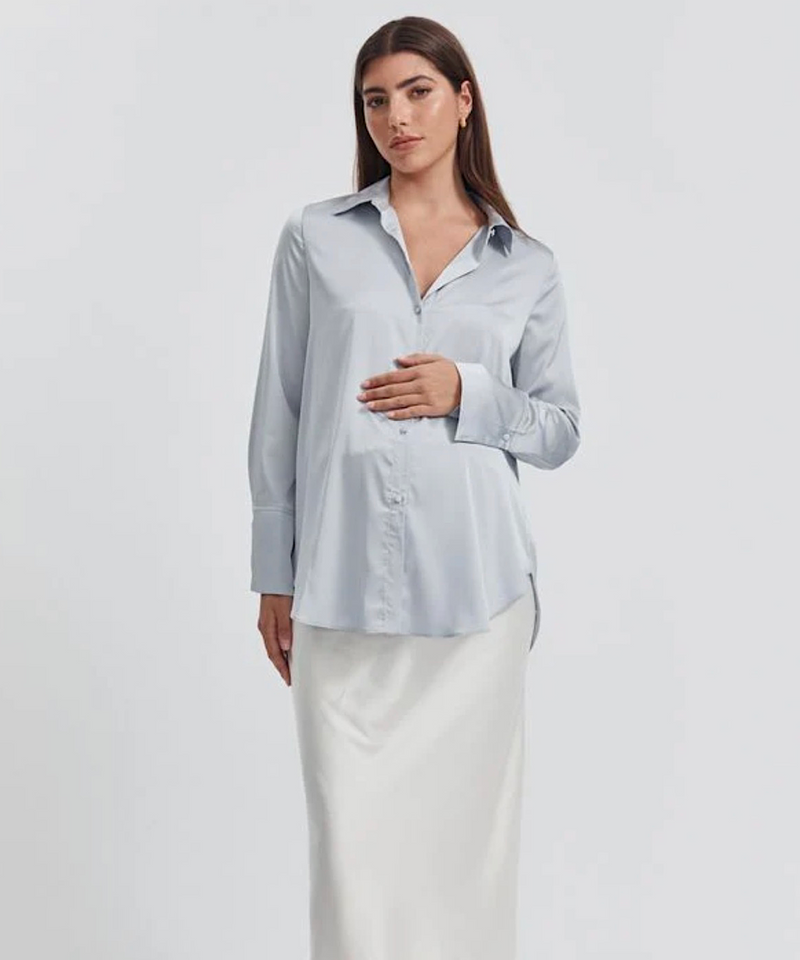 The Satin Shirt (Icy Blue)