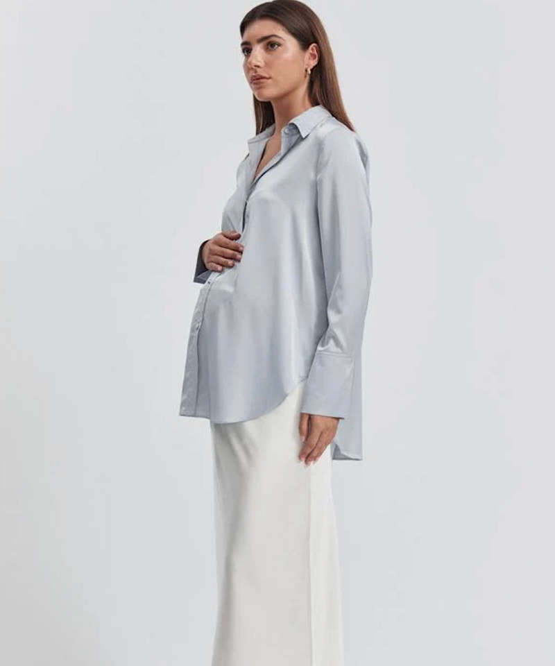 The Satin Shirt (Icy Blue)