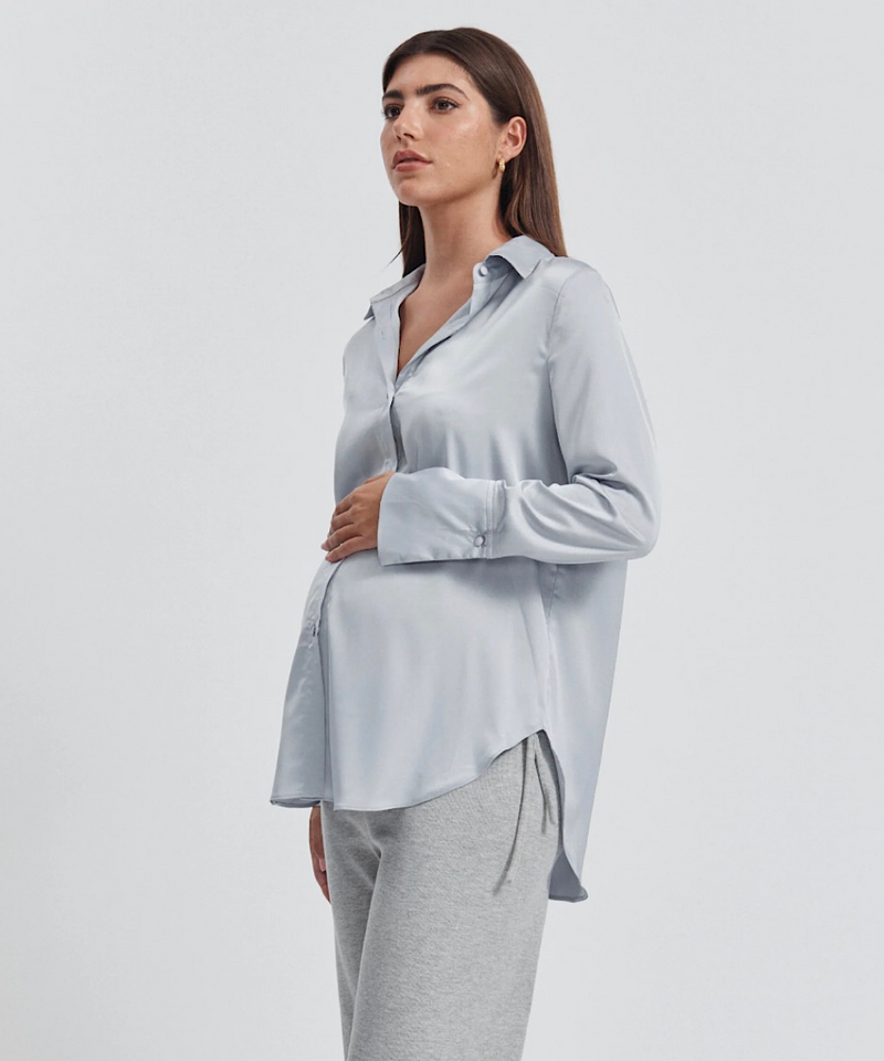 The Satin Shirt (Icy Blue)