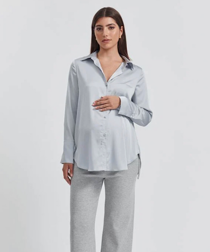 The Satin Shirt (Icy Blue)
