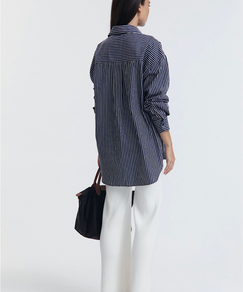 The Journal Shirt (Navy Stripe)