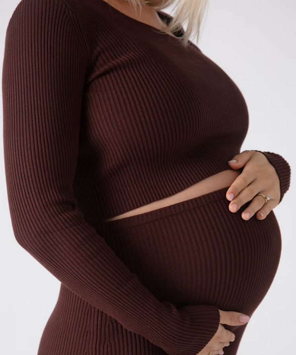 Luxe Knit Set (Espresso): Crop Sweater