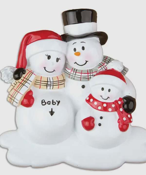 We're Expecting! Family Ornament - Couple with 1 Child