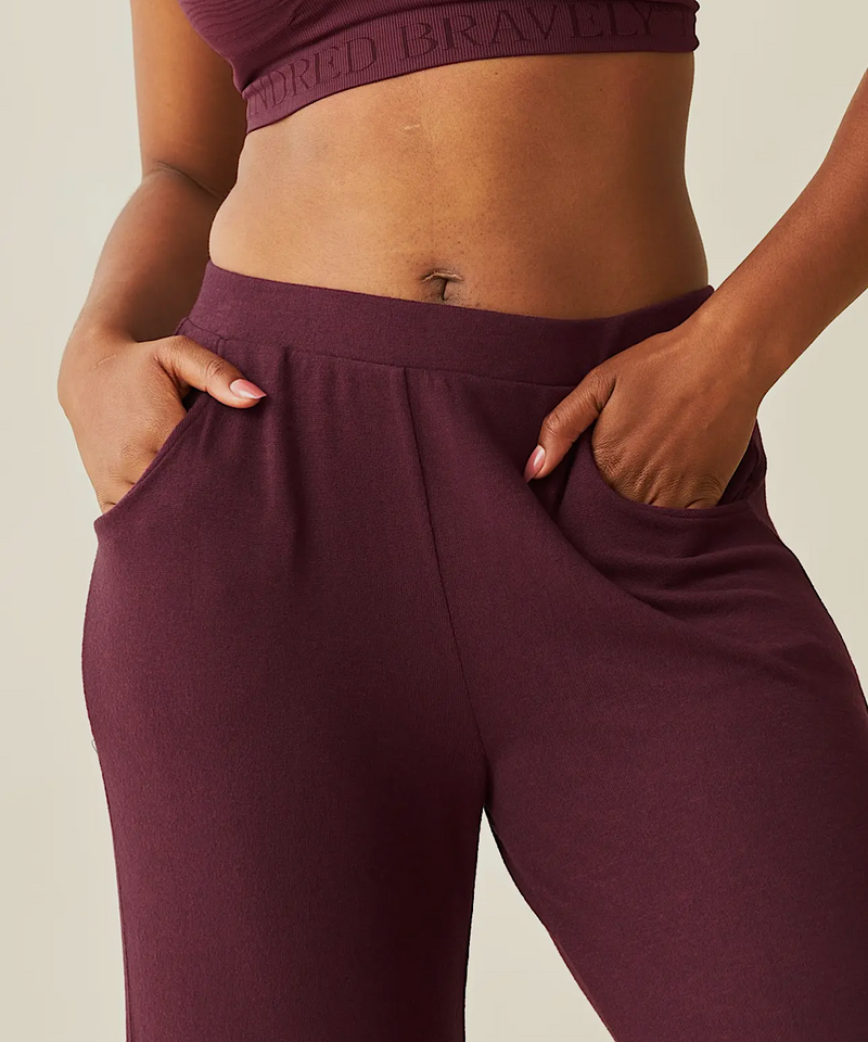 Cozyknit Wide Leg Lounge Pant (Deep Burgundy)