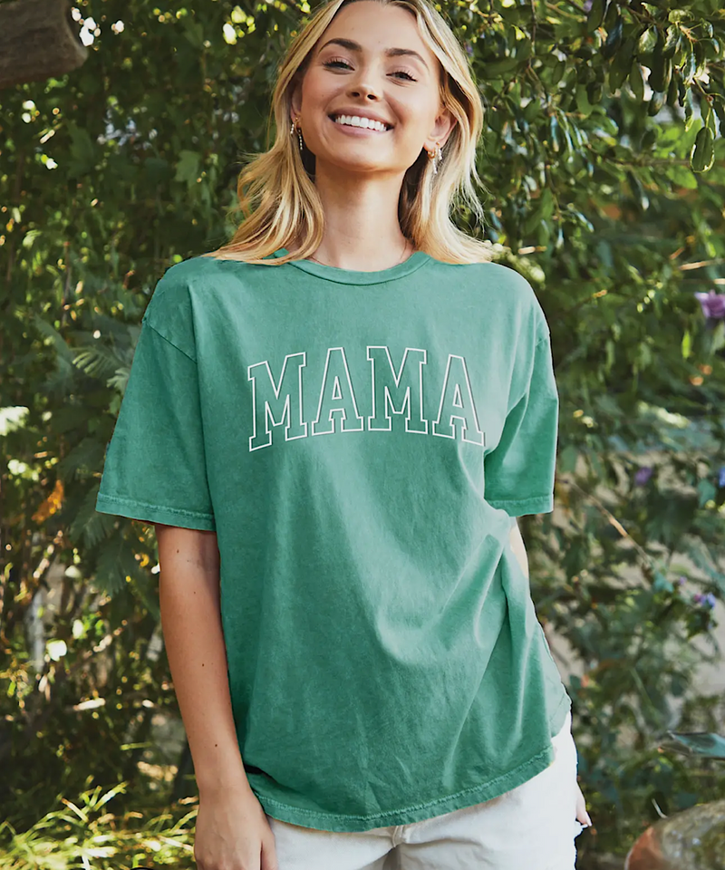 Mama Oversized Mineral Top (Green)