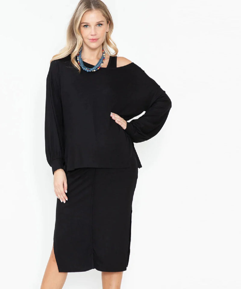 The Ryann Dress + Top Set (Black)