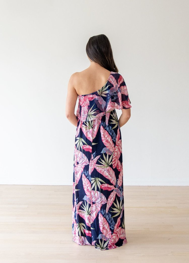 The Alexa One-Shoulder Maternity Maxi Dress