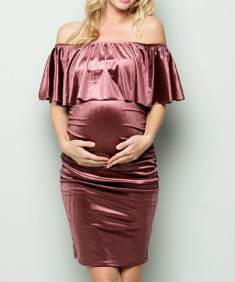 The Annalise Velvet Bodycon Dress (Pink)