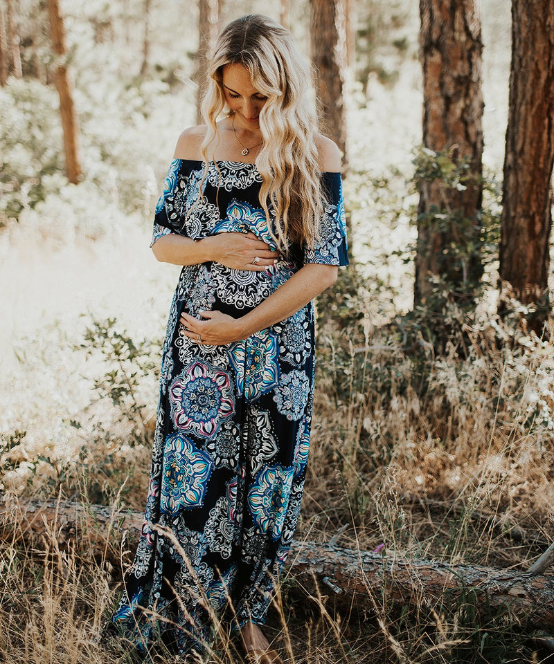 The Blaire Boho Maternity Maxi Dress