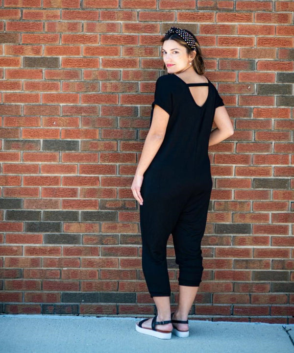 The Gia Maternity Jumpsuit (Black)