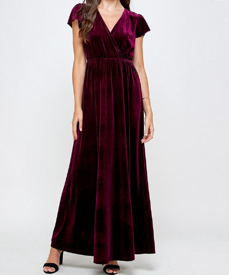 The Fiona Velvet Maxi (Burgundy)