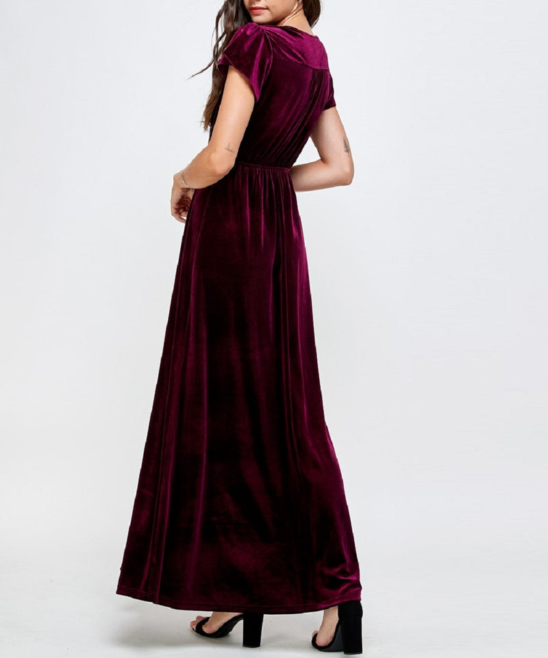 The Fiona Velvet Maxi (Burgundy)