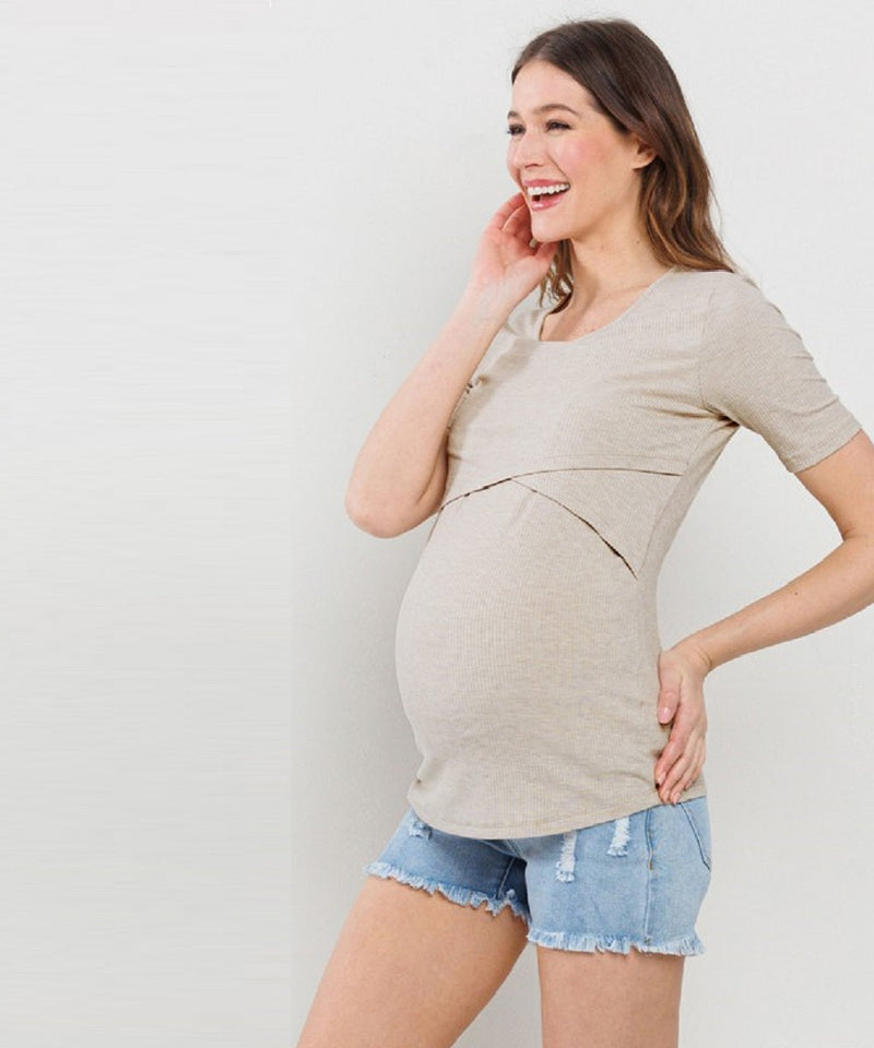 The Alley Maternity & Nursing Top (Oatmeal)