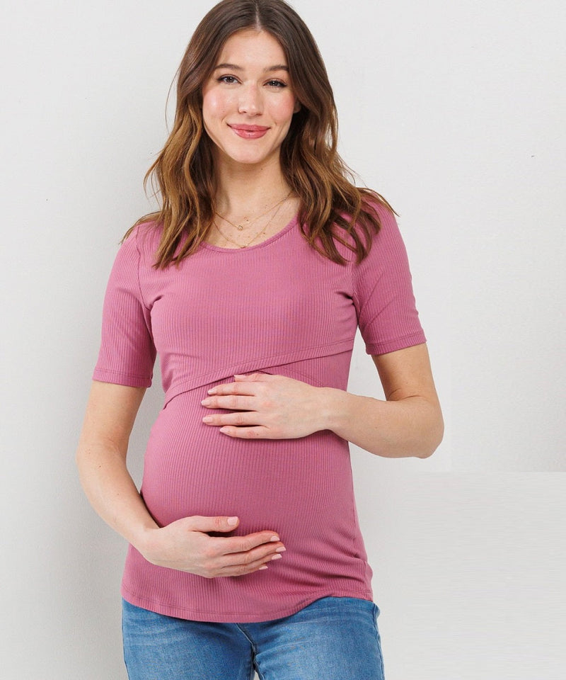 The Alley Maternity & Nursing Top (Dark Rose)