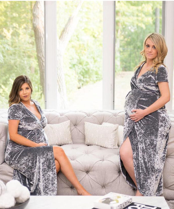 The Bianca Maternity Dress (Silver)
