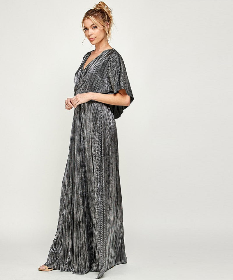 The Cleo Cape Gown (Silver)
