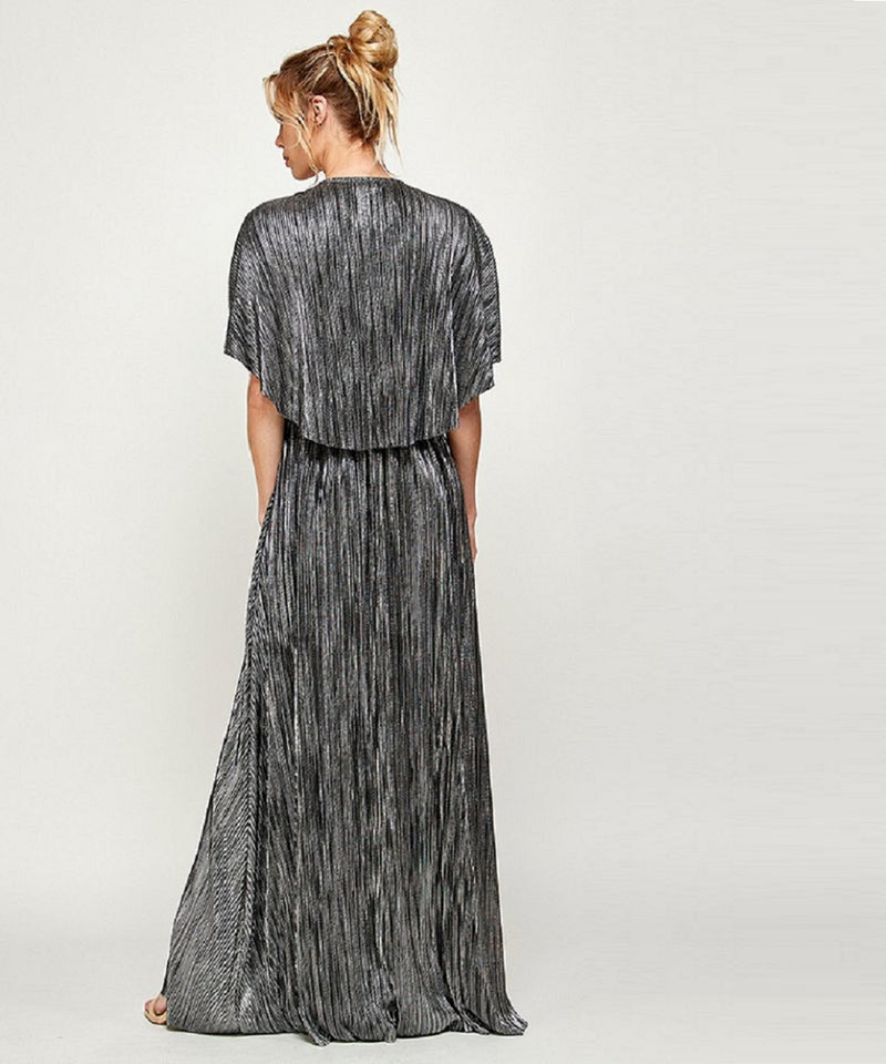 The Cleo Cape Gown (Silver)