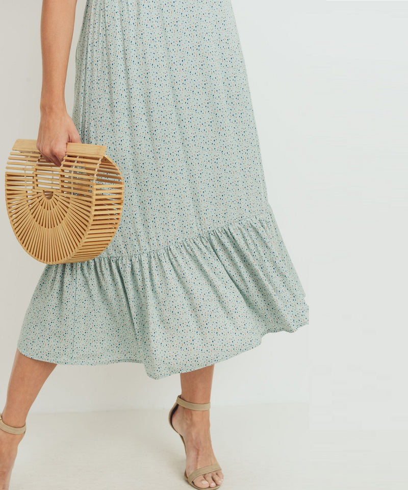 The Lauren Ruffle Dress (Blue/Green)