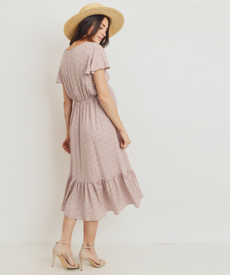 The Lauren Ruffle Dress (Mauve)