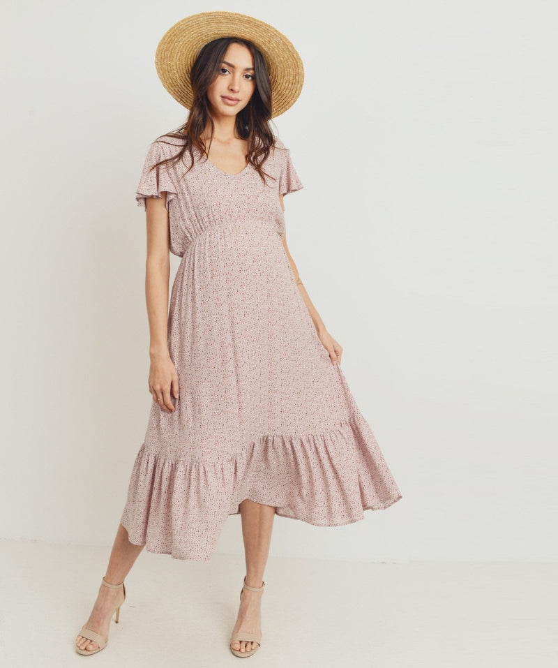 The Lauren Ruffle Dress (Mauve)