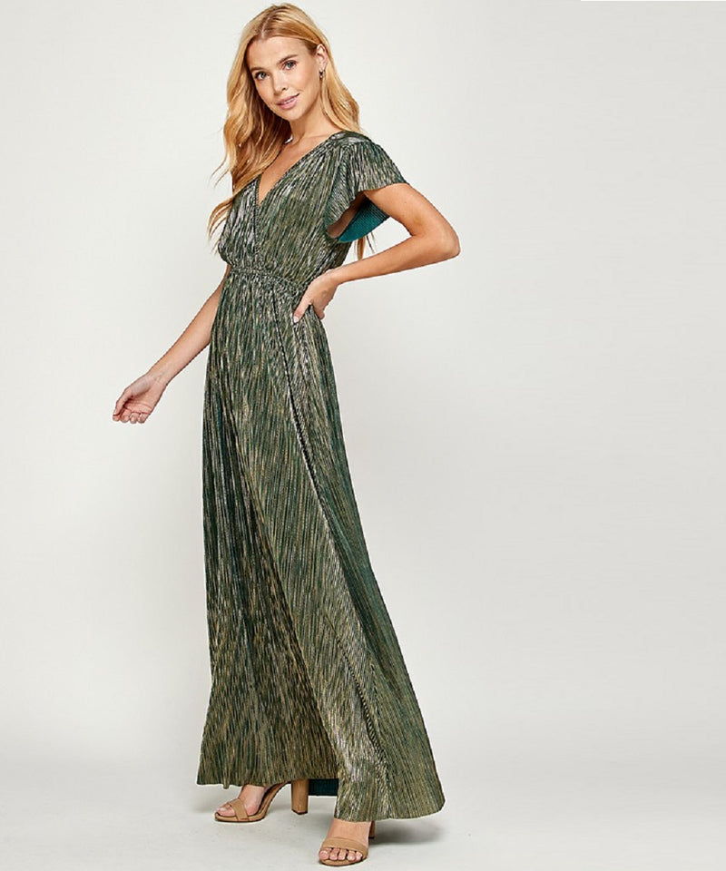 The Peyton Metallic Gown (Green)